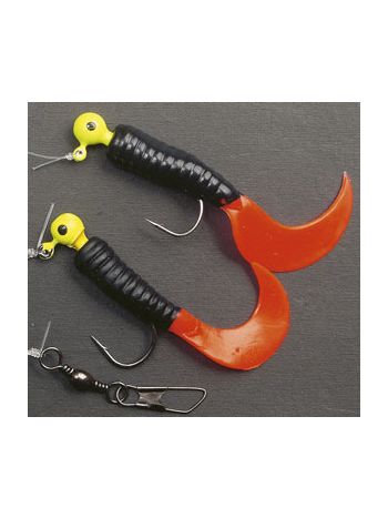 Curly tackels til Torsk sort/orange
