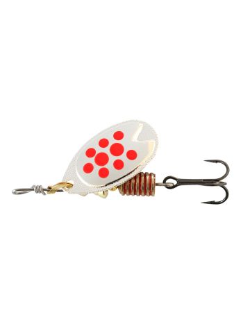 ABU Garcia Fast Attack 7 og 10 g sølv m røde pletter på spinnerblad