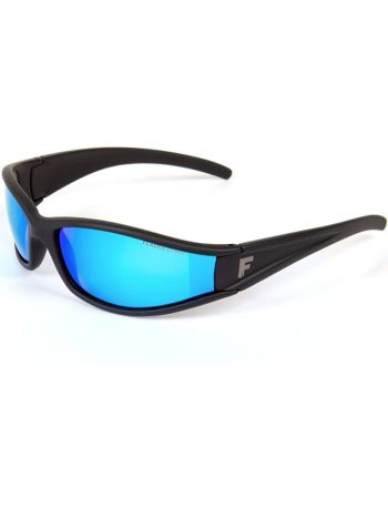 Fiskebriller Polariserende Mat Black Blue lens blå glas