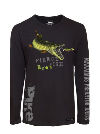 T-shirt Sort Langærmet Pike Gedde