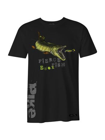 T-shirt Sort Pike Gedde