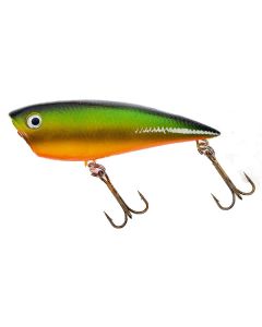 ECO Popper wobler  Gul side med sort sidelinie orange bug grøn og sort ryg
