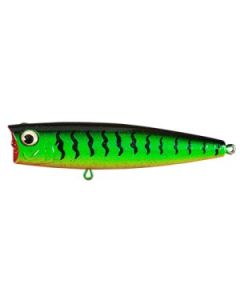 Popper Stor Wobler Grøn side med geddestriber gul/orange bug sort ryg store øjne