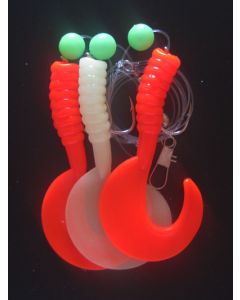 Forfang Torsk Røde og gule gummi jigs Trendy Forfang 