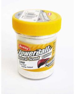 Powerbait Hvid Liver lever natural scent glitter
